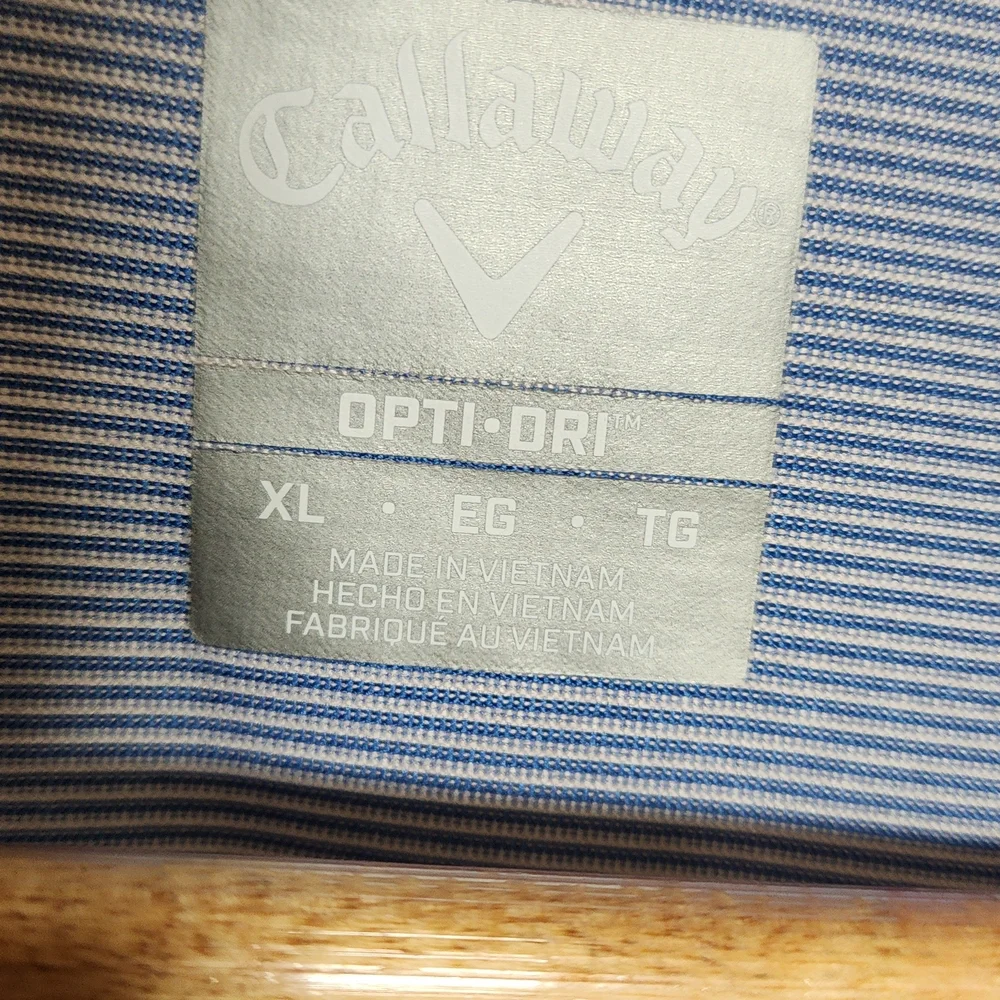 Callaway Men's Polo in Striped Blue Opti-Dry - Picture 3 of 5
